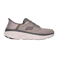 Enjoy longer walks with supportive comfort wearing Skechers Hands Free Slip-ins Relaxed Fit: D'Lux Walker 2.0 - Rezinate. Designed with our exclusive Heel Pillow, this vegan walking design features an engineered knit and synthetic upper with stretch laces, well-cushioned midsole, and a Skechers Air-Cooled Memory Foam comfort insole.Features: Memory Foam, ComfortClosure Type: Slip-OnFootwear Technology: Memory Foam InsoleUpper/Outer Base Material: 76% Textile, 24% SyntheticShoe Lining Material: T Shoes Walking, Long Walks, Comfort Wear, Shoes Color, Shoes White, Stretch Lace, Walking Shoes, Hands Free, Design Features