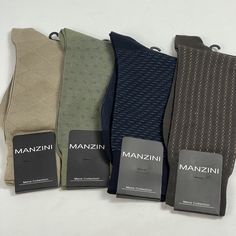 Sz 7-12 Manzini Dress Socks 4 Pair New With Tags (C). Luxury Socks, Dress Socks, Men's Collection, Shoe Accessories, Mens Accessories, Socks, Mens Outfits, Lifestyle, Tags