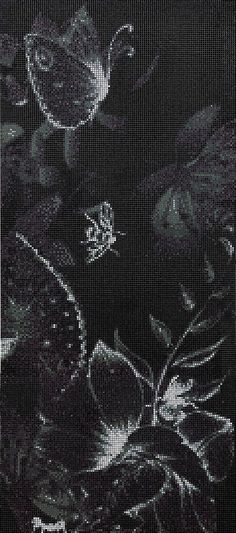 black and white photograph of flowers in the dark