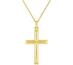 This subtly elegant necklace features a Singapore chain and a cross pendant. Yellow Gold Cross Pendant Chain Necklace, Elegant Polished Cross Pendant Necklace, Classic Formal Cross Pendant Jewelry, Formal Cross Pendant Necklace With Box Chain, Formal Cross Necklace With Polished Finish, Elegant Yellow Gold Cross Chain Necklace, Classic Cross Pendant Necklace With Polished Finish, Classic Cross Jewelry With Polished Finish, Classic Polished Cross Pendant Jewelry