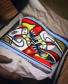 Stand out with these custom Red Yellow Gray Air Force 1's. Perfect for sneakerheads looking for a unique twist on a classic shoe. Soar in style while standing out from the crowd. ("Fly" in fashion, with these one-of-a-kind sneakers!) Exactly as shown in the pictures. 📷 Brand New & Authentic. 💯 Hand Painted with attention to detail. 👨‍🎨 Waterproof and Flexible. ❤️ Unisex model. Please refer to the Size Chart. 👟👫 Free Worldwide Shipping. ✈️🌍 Air Jordan 1 Red, Jordan 1 Red, Custom Air Jordan 1, Custom Air Force 1, Sneaker Games, Classic Shoes, Air Force 1, Sneaker Head, Jordan 1