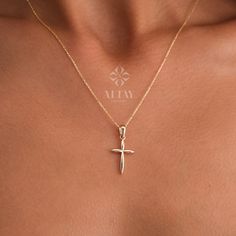 "ABOUT PRODUCT This 14K Gold Cross Necklace is suitable gift for girlfriend, mom and her. You can even buy as a birthday gift for your friends or anniversary gifts, If you want to add a special note we can write for you and put to inside of package. We manufacture our jewelry pieces with carefully and after production we double checking in quality control department. Our main idea is keep our items for daily wearing especially for minimalist jewelry pieces. This lovely cute 14k Gold Cross Neckla 14k Gold Cross Pendant Jewelry Gift, Personalized Cross Pendant Jewelry Gift, Personalized Cross Pendant Jewelry For Gifts, Valentine's Day Cross Pendant Jewelry Gift, Valentine's Day Gift Cross Pendant Jewelry, Cross Necklace With Birthstone For Gift, Cross-shaped Birthstone Necklaces As Gifts, 14k Gold Cross Necklace For Gift, Cross-shaped Birthstone Necklace For Gift