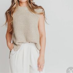 Never Worn! Great Condition. Beige / Oatmeal Color Way. True To Size! From Online Boutique “Worth Collective” Worth Collective, Womens Worth, Sleeveless Knit Top, Sleeveless Knit, Oatmeal Color, Online Boutique, Knit Top, Oatmeal, Womens Tops