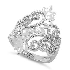 Top of ring height: 27.8mm

Band width: 7.2mm

Shank width: 2.8mm



Metal: 925 sterling silver

Plating: rhodium plated

Finish: high polish Leaves Ring, Plain Silver Rings, Silver Rings For Women, Hand Painted Earrings, Swirl Ring, Gold Diamond Wedding Band, Luxury Jewellery, Rings Silver, Engagement Rings Opal