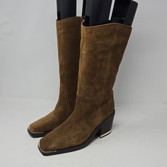 Vince Camuto Babellie Suede Brown Western Women’s Boots Brand New Without Box Zip Side Squared Toe Some Sticker Residue. You Have A Question Don't Hesitate To Ask. Spring Suede Square Toe Heeled Boots, Spring Square Toe Suede Heeled Boots, Casual Suede Boots With Square Toe, Spring Workwear Heeled Boots With Suede Lining, Suede Mid-calf Boots For Workwear In Spring, Beth Dutton Boots, Mid Calf Suede Boots, Western Women, Leather Heeled Boots