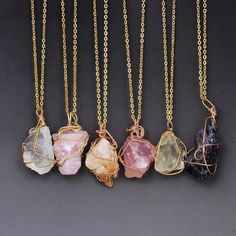 Dc Titans, Grandmother Jewelry, Popular Jewelry, Bunny Ears, Stone Crystal, Pink Quartz, Raw Gemstones, Raw Stone, Quartz Necklace