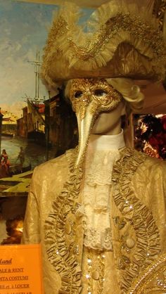 a window display in Venice French Masquerade Masks, Colleen Atwood, Plague Mask, Carnival Mask, Headpiece Diy, Masked Ball, Carnival Of Venice, Venice Carnival, Venetian Masquerade