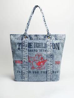 DENIM TOTE BAG Buddha Logo, Tote Bags For School, School Tote, Denim Purse, Denim Tote Bags, Cute Tote Bags, Denim Tote, Kids Denim, Painted Denim