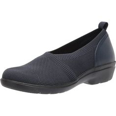 Clarks women: Thanks to breathable knitted black uppers and innovative Ultimate Comfort foam footbeds, slip-on shoe Sashlyn Style delivers a great fit and luxurious, feel-good wear on the go. Finished with lightweight and durable EVA soles, every step feels cushioned and grippy, so you can move in confidence and comfort all day. Size: Women 7.  Color: Multicolor.  Gender: female.  Age Group: adult. Clarks Women, Best Wear, Move In, Casual Shoes Women, Slip On Shoes, The Go, Clothing And Shoes, Casual Shoes, Loafers