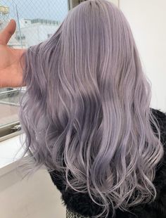 Hair Color Ideas Korean, Ash Purple Hair, Lavender Grey Hair, Purple Grey Hair, Elegance Dress, Grey Hair Dye