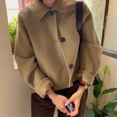 Chic Outerwear, Long Sleeve Coat, Wool Coats, Long Sleeves Coats, New Energy, Cotton Wool, 가을 패션, Batwing Sleeve, Coat Fashion