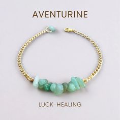 Handmade Aventurine Bracelet gemstone bracelet LUNARITY GARAGE Gold Bold Aventurine Bracelet, Unboxing Experience, New O, Green Hues, Straw Bags, Good Fortune, Emotional Wellness, Personalized Card, Unique Charms