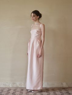 Tulip Dress - Dusty Pink | Maison Amory Elegant A-line Ball Gown With Lined Bodice, Elegant Formal Gown With Fitted Bodice, Elegant Ball Gown For First Communion, Elegant Ball Gown With Fitted Bodice, Elegant Ball Gown For Gala With Fitted Bodice, Pink Wedding Dress With Fitted Bodice For Gala, Elegant A-line Gown With Boned Bodice, Elegant Silk Ball Gown Evening Dress, Elegant Gown With Sweep Train And Fitted Bodice