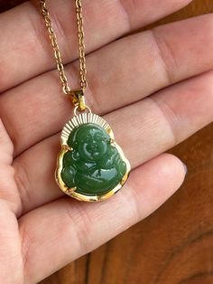 Our A Jade Necklace is a wearable, healing talisman. Full of natural gemstones energies, it is the perfect piece to complement any outfit, with a natural, tropical and boho style to bring love, light, and healing into life. A stone of abundance. Jade Buddha Pendant with Stainless Steel Chain 17.8" x 2.13mm x 2.53mm. Jade Buddha Necklace, Jade Buddha, Buddha Necklace, Buddha Pendant, Love Light, Jade Necklace, Heart Chakra, Steel Chain, Stainless Steel Chain