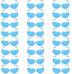 PRICES MAY VARY. 24 pack blue heart shape one piece rimless sunglasses show your fashionable novel style. Beautiful and adorable, convenient to match your different clothes. Great choices for party and daily wearing. UV Protection Coating - UV400 rated sunglasses is essential to filtering out sunlight reflected glare and protecting your eyes against long term UV damage when outside. The frame is made of good quality PC material, while the lens adopt HD material, durable and sturdy to use, featur Blue Heart Sunglasses, Bachelorette Party Glasses, Sunglasses Party Favor, Transparent Sunglasses, Trendy Eyewear, Shape Sunglasses, Heart Glasses, Party Sunglasses, Rimless Frames