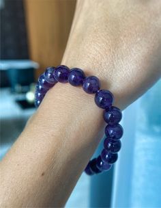 Made with beautiful amethyst beads, this bracelet is perfect for adding a touch of elegance to any outfit. This amethyst beaded bracelet is the perfect way to get in touch with your inner goddess. The vibrant purple stones are thought to promote creativity and spiritual growth, while the soft beads provide a gentle sense of grounding and calm. Wear it when you need a little bit of peace and tranquility in your life. Amethyst Beaded Bracelet, Amethyst Bracelet Beads, Valentines Sale, Inner Goddess, Vibrant Purple, Spiritual Awareness, Healing Jewelry, Amethyst Beads, Purple Stones