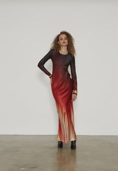 Delfi Collective - Item Fall Silk Fitted Midi Dress, Fitted Silk Midi Dress For Fall, Red Fitted Maxi Dress For Fall, Fitted Red Maxi Dress For Fall, Fitted Silk Mini Dress For Fall, Red Fitted Maxi Dress For Casual Occasions, Fall Silk Maxi Dress, Fall Bodycon Maxi Dress, Casual Red Fitted Maxi Dress