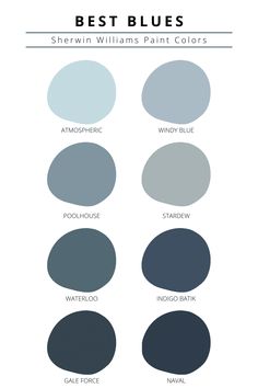 the best blue paint colors for walls and floors in different shades, from dark to light gray