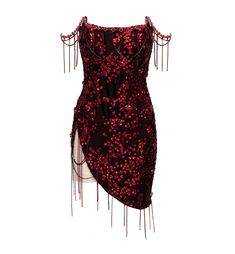 Red Sakura Mini Dress Red Sakura Mini Dress is a definite showstopper! This dress is decorated with sequins and rhinestones. Featuring an corset and tassel fringe detailing across hemline and shoulders. Best served with a pair of heels. . Composition: 65% Cotton, 35% Polyester. Sizes: XS-M. 100% PERFECT FIT GUARANTEE You only need to provide us with your height, weight, collar, bust, waist, and hips measurements. And we will take measurements to find you the clothes that suit you best. If you ar Stomach Cut Out Dress, Red Clubbing Dress, Red Rhinestone Outfit, Sequin Dress Aesthetic, Halloween Inspo Outfit, Red Aesthetic Outfit, Red Mini Party Dress, Nice Red Dress, Rhinestone Dresses