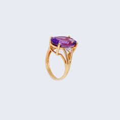 14K Yellow Gold Amethyst Stone & Diamond Ring Luxury 14k Gold Purple Rings, Luxury Purple 14k Gold Rings, Timeless Purple Rings Perfect For Gifts, Timeless Purple Rings As Gifts, Timeless Purple Rings For Gifts, Luxury 14k Gold Purple Jewelry, Luxury Purple 14k Gold Jewelry, Luxury Purple Amethyst 14k Gold Ring, Timeless Gold Amethyst Ring