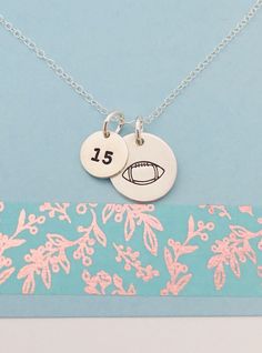 "Please make sure you don't forget to put the information for personalization in the note to seller box at check out :) This is a sterling silver necklace with a 1/2\" and 3/8\" sterling silver disc. Comes with a sterling silver cable chain. Please provide the following at checkout in message to seller box: -number Each letter has been individually hand stamped. Because of this, the lettering may have slight variations in the spacing, depth of the impression and the alignment. This is the nature Silver Charm Necklaces With Round Disc, Sterling Silver Charm Necklaces For Mother's Day, Silver Charm Necklace For Personalized Gift, Sterling Silver Stamped Necklace For Birthday Gift, Sterling Silver Round Disc Charm Necklace As Gift, Silver Charm Necklaces As Birthday Gift, Customizable Silver Charm Necklace For Birthday Gift, Customizable Silver Round Charm Necklaces, Customizable Round Sterling Silver Charm Necklaces