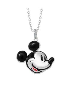 in stock Disney Gold Necklaces For Gifts, Disney Silver Necklace For Gift, Minnie Mouse Necklace, Disney Gold Mickey Mouse Jewelry, Mickey Mouse Necklace, Classic Mickey Mouse, Disney 100, Mickey Mouse Head, Enamel Plate