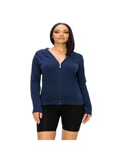 Made of 95% polyester and 5% spandex for soft, lightweight, breathable, and quick-drying comfortFull zip-up front with hood for adjustable coverage and easy on and offLong sleeves and regular fit provide comfort and coverage during workoutsMoisture-wicking fabric keeps you cool and dry during exerciseMachine washable sweatshirt is wrinkle-resistant for easy careWomen's Full Zip Hoodie - Lightweight Jacket Active Sweater Hooded Sweatshirt Slim Fitting Yoga Activewear Navy   Long Sleeve  Plain Yoga Activewear, Workout Machines, Full Zip Hoodie, Lightweight Jacket, Moisture Wicking Fabric, Active Wear For Women, Zip Hoodie, All Fashion, Zip Ups