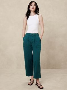 Authentic Chino Barrel Pant | Banana Republic Factory Spring Cotton Straight Leg Cargo Pants, Spring Straight Leg Cotton Cargo Pants, Spring Cotton Straight-leg Cargo Pants, Spring Washed Cotton Cargo Pants, Spring Cotton Washed Pants, Spring Washed Cotton Pants, Cotton Wide Leg Pants With Comfort Waistband, Wide Leg Cotton Pants With Comfort Waistband, Comfortable Organic Cotton Bottoms For Spring