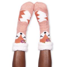 These sweet, cozy slipper socks are like a great, big hug. A fluffy and plush inner lining provides cozy warmth, while the pillow-soft knit outer cradles your feet in cushiony comfort. A marshmallow-light foam bottom makes every step feel like you're walking on a cloud, while our special Safety Dots® non-slip grippers help keep you from taking flight. Like all Fuzzy Babba slipper socks with grippers, this style is machine washable and best enjoyed indoors. Part of the Cozy Warmer® family. Plush Cozy Indoor Slippers, Winter Slippers With Faux Fur Lining For Loungewear, Winter Faux Fur Lined Slippers For Loungewear, Winter Loungewear Slippers With Faux Fur Lining, Warm Cozy One Size Socks, Cozy Warm One Size Socks, Warm Cozy One-size Socks, Cozy Warm One-size Socks, Soft Indoor Socks For Winter