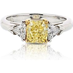 Radiant Glow 1.27 Carat Fancy Yellow Three Stone Diamond Engagement Ring Gia Certified Trillion Cut Diamond Ring, Yellow Platinum Diamond Wedding Ring, Gia Certified Trillion Cut Diamond Ring For Formal Events, Gia Certified Trillion Cut Diamond Ring For Formal Occasions, Elegant Yellow Diamond Ring With Brilliant Cut, Elegant Gia Certified Trillion Cut Ring, Yellow Diamond Ring For Wedding, Luxury Yellow Diamond Wedding Ring, Elegant Yellow Diamond Ring For Anniversary