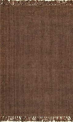 a brown rug with fringes on it