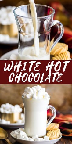 Ice Hot Chocolate, White Hot Cocoa Mix Recipe, White Chocolate Hot Chocolate Recipe, Hot White Chocolate Recipe, White Chocolate Cocoa Mix Recipe, White Chocolate Cocoa, White Chocolate Hot Chocolate, White Chocolate Drink Recipes, White Chocolate Hot Cocoa