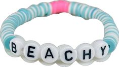 Feely Beachy? This precious bracelet gives off ALL the summer vibes. Baby blue, white, and just a dash of neon pink, this bracelet provides a soft accent to any outfit. Preppy, cute, and super summery! White Strand Bracelets For Vacation, White Strand Bracelet For Vacation, White Adjustable Stretch Bracelet With Beachy Style, Adjustable White Stretch Bracelet With Beachy Style, White Adjustable Beachy Stretch Bracelet, White Strand Bracelets For Beach Season, Beachy White Stretch Bracelet For Vacation, Beachy Adjustable White Beaded Bracelets, White Beachy Stretch Bracelet For Summer