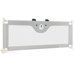 a baby safety gate with a bear on the front and side panels, for children to use