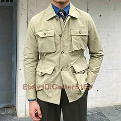 Men's Winter Warm Cotton Safari Jacket Pockets Nylon Hunting Coat Casual Coat     Please note that this is the Chinese size and smaller than U.S size.   If you are not sure the size ,please leave a note wrote your height , weight and chest , and i will give you suggestions.        Please note :   1.Due to the different shooting angle, there will be some chromatic aberration.   2.Because the measurement is manual measurement, there are errors. Thank you！   If you are not sure about your size, ple Men’s Field Jacket, Khaki Outerwear With Stand Collar And Pockets, Khaki Single-breasted Outdoor Outerwear, Military Style Windbreaker With Pockets, Khaki Military Outerwear With Pockets, Military Style Solid Windbreaker With Pockets, Solid Military Windbreaker With Pockets, Khaki Single Breasted Outerwear With Stand Collar, Spring Khaki Outerwear With Cargo Pockets