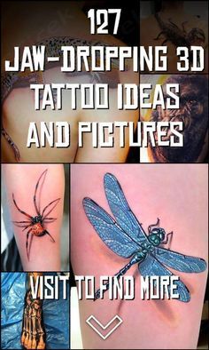 some pictures of tattoos with the words, law - dropping 3d tattoo ideas and pictures visit to find more