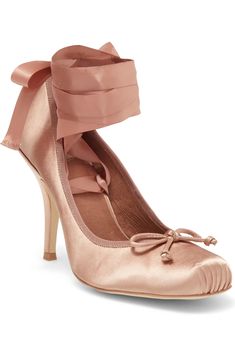 Jeffrey Campbell Nympha Ankle Wrap Pump (Women) | Nordstrom Ballet Heels, Funky Shoes, Satin Pumps, Ankle Wrap, Jeffrey Campbell Shoes, Fabric Gift Bags, Jeffrey Campbell, Pump Shoes, Wrap Around