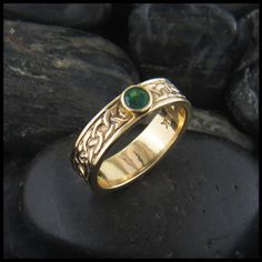 Josephine's Knot, or the Lover's Knot Ring with Gemstones. Handcrafted Celtic Knot Rings in 14K Yellow, Rose and White Gold. Inspired by Irish & Scottish Heritage. Gold Gemstones With Bezel Setting In Fine Jewelry, Green 14k Gold Jewelry With Bezel Setting, Gold Emerald Jewelry With Engraving, Yellow Gold Birthstone Gemstones, Round Shape, Yellow Gold Birthstone Gemstone, Gold Engraved Emerald Jewelry, 14k Yellow Gold Birthstone Jewelry, Yellow Gold Promise Ring Jewelry For May Birthstone, Green 14k Gold Jewelry With Round Band