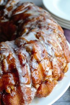 a bundt cake sitting on top of a white plate