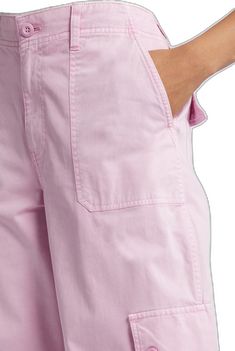 Spring Cotton Cargo Pants With Cargo Pockets, Cotton Cargo Jeans For Spring, Spring Cotton Cargo Pants With Multiple Pockets, Spring Cotton Pants With Multiple Pockets, Spring Cotton Cargo Pants With Pockets, Pink Casual Cargo Pants, Casual Pink Cotton Cargo Pants, Pink Relaxed Fit Cargo Pants With Pockets, Pink Wide Leg Cargo Jeans