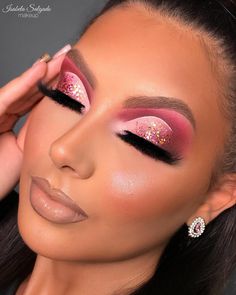 Makeup Rosa, Pink Glitter Makeup, Affordable Makeup Products, Makeup Ojos, Glitter Makeup Looks, Carnival Makeup, Pink Eye Makeup, Barbie Makeup, Birthday Makeup