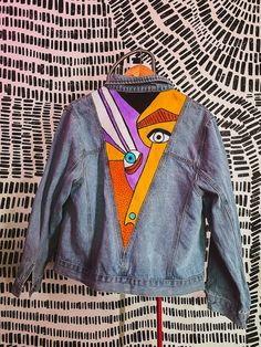 Beautiful light denim jacket - sizes listed in images (in cm) Elevate your style with our unique Hand-Painted Upcycled Denim Coat, handcrafted by Ariel. Each coat is individually upcycled from pre-loved denim and features a one-of-a-kind hand-painted design. Versatile and eye-catching, it's perfect for various occasions. Embrace sustainability with style - order your unique artist-designed coat today. Denim Upcycle Clothing, Light Denim Jacket, Hand Painted Denim Jacket, Painted Denim Jacket, Painted Jacket, Painted Denim, Upcycled Denim, Denim Coat, Light Denim