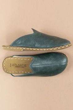 Leather Sole Slip-on Closed Toe Slippers, Leather Lined Slip-on Closed Toe Slippers, Blue Leather Closed Toe Slip-ons, Adjustable Leather Slip-on Slippers, Blue Leather Slip-on Shoes With Textured Sole, Barefoot Sandals Women, Green Slippers, Brown Slippers, Black Boots Men