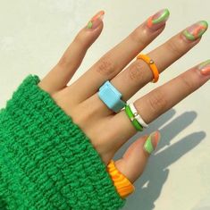 So bright, so light! The perfect neon stacking rings to go with our other BONBONWHIMS staple rings. Thick coated enamel over gold-plated brass. Adjustable & comes in one size that fits anywhere from size US 5-9. Measurements: - 17 mm diameter unadjusted- 3 mm thick Rings Thick, Y2k Designs, Baby Doll Hair, Lucky Charm Necklace, Candy Necklaces, Freshwater Pearl Ring, Best Jewelry, Resin Ring, Charm Rings