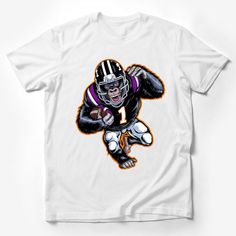 Gorilla Football Player Graphic Tee, Sports Fan T-Shirt, Athletic Mascot Design, Casual Streetwear, Unisex Shirt Male T-Shirt Custom graphic T-Shirt.Customize your color Shirt Female, Mascot Design, Sports Tees, Casual Summer Shirts, Football Player, Friends Shirt, Art Shirts, Pride Shirts, Male T Shirt