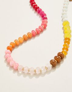 Sawyer Stone Necklace 17 Warm Multi from Spartina 449 Colorful Gemstone Necklace, Crystal Wrapping, Spartina 449, Rose Gold Jewelry, Jewelry Diy, Matte Gold, Metal Beads, Art Board, Stone Necklace