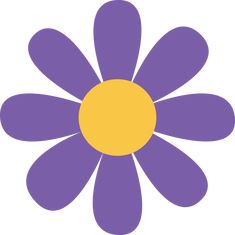 a purple and yellow flower on a white background with the word,'daisy '