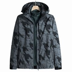 3-in-1 Detachable Fleece Windproof And Waterproof Camouflage Jacket Having this waterproof-breathable jacket with two distinct layers worn alone or together—a tough outer shell and a cozy warm inner fleece jacket, you can wear outdoor jacket shell almost in all seasons.  Material:100%Polyester  Size:L,XL,2XL,3XL,4XL,5XL,6XL Color：black,gray,haze blue,blue,navy blue,red,camouflage green,camouflage gray,dark gray  Season: Spring,Autumn,Winter   Occasion: Leisure,Outdoor, Daily,Vacation Red Camouflage, Camouflage Green, Camouflage Jacket, Insect Repellent, Outdoor Jacket, 3 In 1, Fleece Jacket, Season Spring, Light Gray