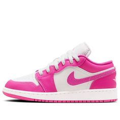 (GS) Air Jordan 1 Low 'Fire Pink' FV8486-600 Nike Air Jordan 1 Low Pink, Air Jordan 1 Rose, Cute Pink Nike Shoes, Hot Pink Nikes, Hot Pink Nike Shoes, Nike Jordan Mujer, Hot Pink Jordans, Nike Jordan Air 1 Low, Nike Jordan Pink