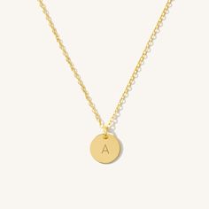 Our Dainty Initial Necklace will be your next favorite necklace - it’s simple, minimal, and so versatile! Make it your own by wearing a loved one’s initials or your own initial. It also makes the perfect personalized gift for a new mama, your bridesmaids, your friend’s birthday, and everyone else you love. You can wear it every day - yes, even in the shower and to sleep! DETAILS 14k gold filled -or- sterling silver necklace Necklace length: 16" with 2" extender Coin diameter: 9mm Safe for sensi Dainty Initial Necklace, New Mama, Detailed Necklace, Sterling Silver Initial, Necklace Necklace, Bridesmaid Necklace, Birthstone Charms, Favorite Rings, Simple Jewelry